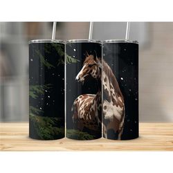 Paint Horse 20 oz Tumbler with Lid Cup with Straw Travel Cup Skinny Tumbler Cup Christmas Gift Present Birthday Gift for
