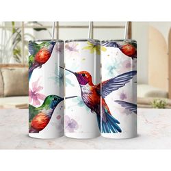 Hummingbird 20 oz Tumbler with Lid Cup with Straw Skinny Tumbler Cup Birthday Gift for Her Gift for Him Christmas Gift f
