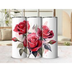 Floral 20 oz Tumbler with Lid Cup with Straw Skinny Tumbler Cup Boho Christmas Gift For Her Birthday Gift for Flower Lov