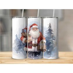 Santa Claus 20ozs Tumbler with Lid-Straw Travel Cup Made-to-Order Gift-for Her Him Guy Girl Gift Festive Holiday St. Nic