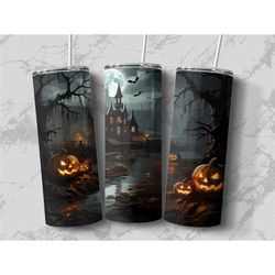 Halloween Custom Tumbler, Tumbler Cup, Cup with Straw, 20 oz Stainless Steel with Lid, Skinny Tumbler, Perfect Gift