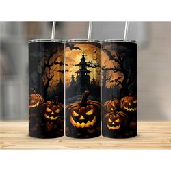 Halloween Custom Tumbler, Tumbler Cup, Cup with Straw, 20 oz Stainless Steel with Lid, Skinny Tumbler, Perfect Gift