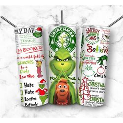 Grinch tumbler 20 oz skinny stainless steel tumbler the grinch Christmas gift