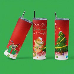 Christmas Tumbler with cat and dog design, Christmas Cat Cup, Christmas gift for cat lovers, Christmas gift for her, 20o