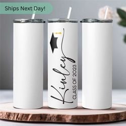 Personalized Graduation Class of 2023 Tumbler With Name - Graduation Tumbler Gift For Student Tumbler with Lid & Straw -