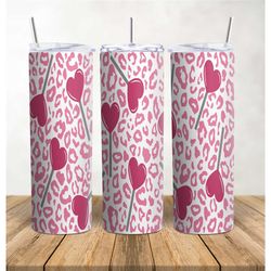 Pink Leopard Lollipops - 20oz Tumbler | Valentine's Day | Valentine| Sale | Gift | Fast Ship