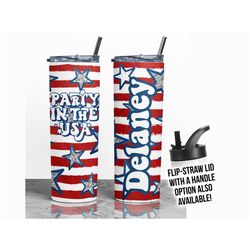 4th of July Family Trip, Party in the USA, Fourth of July Tumblers, Cups for 4th of July Party, Personalized  Patriotic