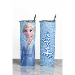 Elsa Tumbler, Custom Elsa Frozen Gift, Custom Frozen Gifts, Personalized Disney Princess Gift, Frozen Cup, Elsa Cup with