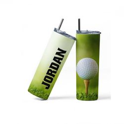 Golf Gifts for Men, Custom Golf Insulated Tumbler with Straw, Fathers Day Gift, Gift for Papa, Gift for Dad, Personalize