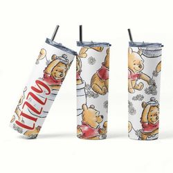 Pooh Bear Gift, Skinny Tumbler, Custom Pooh Gift, Winnie The Pooh Tumbler, Personalized Pooh Gifts, Custom Pooh Bear Cup