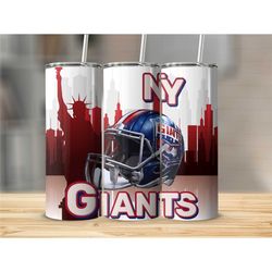Giants Inspired AI-Generated Football Helmet Design 20oz Tumble Gift Travel Cup is perfect for this Football Season
