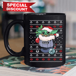 Baby Yoda Merry Christmas Mug, Best Christmas Gifts, Happy Holidays