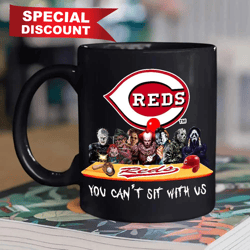Cincinnati Reds Horror Movies You Cant Sit With Us Halloween Major League Baseball Mug