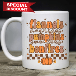 Flannels Hayrides Halloween Pumpkins Sweaters Bonfires Mug