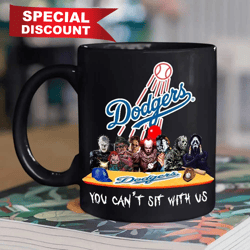 Los Angeles Dodgers Horror Movies You Cant Sit With Us Halloween Major League Baseball Mug