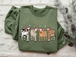 Christmas Cow Sweatshirt, Cow Lover Gift, Funny Christmas Shirt, Holiday Sweater, Farm Christmas Shi