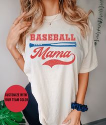 custom baseball mama tshirt, shirt for baseball moms,personalized retro baseball shirt, gift for bas