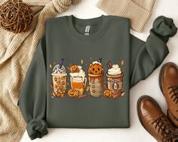 Fall Coffee Sweatshirt, Cute Halloween Fall Shirt, Mouse Ears Coffee Lover Shirt, Pumpkin Spice Latt
