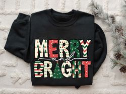 Merry and Bright Sweatshirt, Christmas Sweatshirt, Family Christmas Sweatshirt, Christmas Sweatshirt
