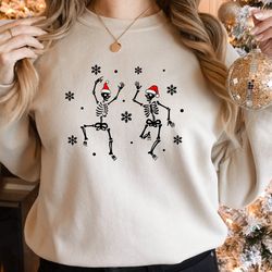 Skeleton SweatShirt, Skeleton Dance Shirt, Comfort colors shirt,Gifts for Her,  Christmas Sweatshirt