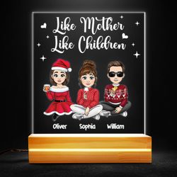 Like Mother Like Children Personalized Led Night Light, Personalized Gift, Gift For Lover