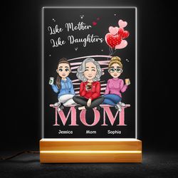 Like Mother Like Daughter Lovely Balloons Personalized LED Night Light, Personalized Gift, Gift For Lover