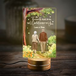 Personalized Couple Night Light My Favorite Place In All The World, Personalized Gift, Gift For Lover