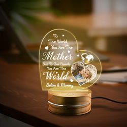 personalized mom night light with photo, personalized gift, gift for lover