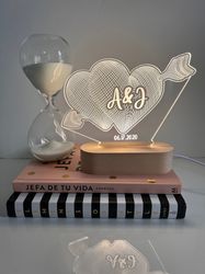Personalized LED Heart Light, Custom Valentines Gift, Light up Sign