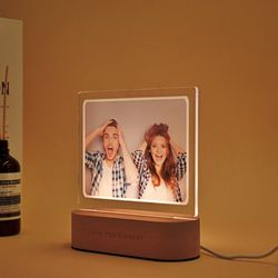 Custom Photo Night Light Lamp with USB, Personalized Picture Lamp, Custom Lamp with Photo