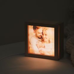 personalize gift with photo light, anniversary gift for partner, custom lamp with photo