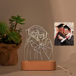 Personalized 3D Graduation Photo Lamp, Class of 2024, Photo Lamp