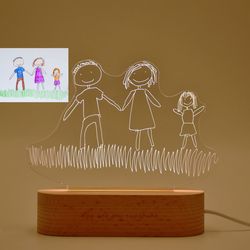 Personalized Kids Drawing 3D Lamp, Kids Art Photo Lamp, Customized Children Artwork