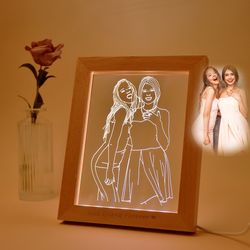 personalized photo frame lamp, photo engraving, lamp night light