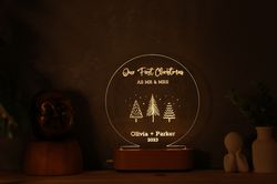 2023 our first christmas night light, personalized christmas gifts, 1st christmas as married