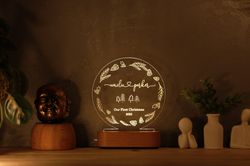 first christmas night light, gift for couple, personalized christmas gift for him
