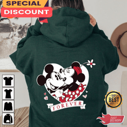 Mickey Minnie Kissing Happy Women Valentines Day Forever In Love Hoodie, Gift For Her, Gift For Him, Lover Gift