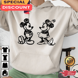 Sketch Mickey and Minnie Simple Disney Mickey Ears Disney Hoodie, Gift For Her, Gift For Him, Lover Gift