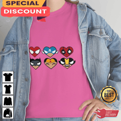 Superheroes Valentines Day Cute DC Marvel Unisex T-shirt, Gift For Her, Gift For Him, Lover Gift