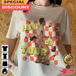 Love On Tour LOT 2023 Checkered Style Fan Gift T-Shirt, Gift For Fan, Music Tour Shirt