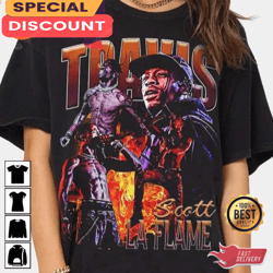 Retro 90s Rapper Travis Scott Vintage Graphic T-Shirt, Gift For Fan, Music Tour Shirt