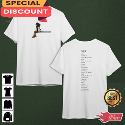 SZA SOS Tracklist Shirt Sza Shirt Lyrics 2 Sides, Gift For Fan, Music Tour Shirt