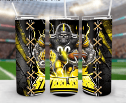 Steelers American Football Skinny Tumbler, Football Tumbler, Gift For Him, Super Bowl Fan