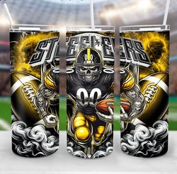 Pittsburgh Steelers American Football Skinny Tumbler, Football Tumbler, Gift For Him, Super Bowl Fan