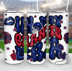 In My Giants Era American Football Skinny Tumbler, 3D Football Tumbler, Gift For Him, Super Bowl Fan