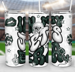 In My Jets Era American Football Skinny Tumbler, 3D Football Tumbler, Gift For Him, Super Bowl Fan