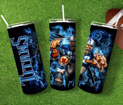 Titans America Football Skinny Tumbler, Football Mascot Tumbler, Gift For Super Bowl Fan