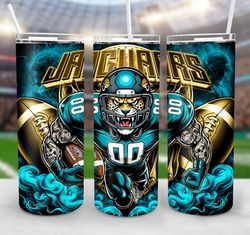 Jaguars America Football Skinny Tumbler, Football Mascot Tumbler, Gift For Super Bowl Fan