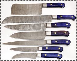 "Versatile Craftsmanship: Custom Handmade Damascus Steel Chef Knife Set for Kitchen, Camping, and Exceptional Gifts"