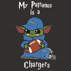 Baby Yoda My Patronus Is A Chargers Svg, Sport Svg, Los Angeles Chargers Svg